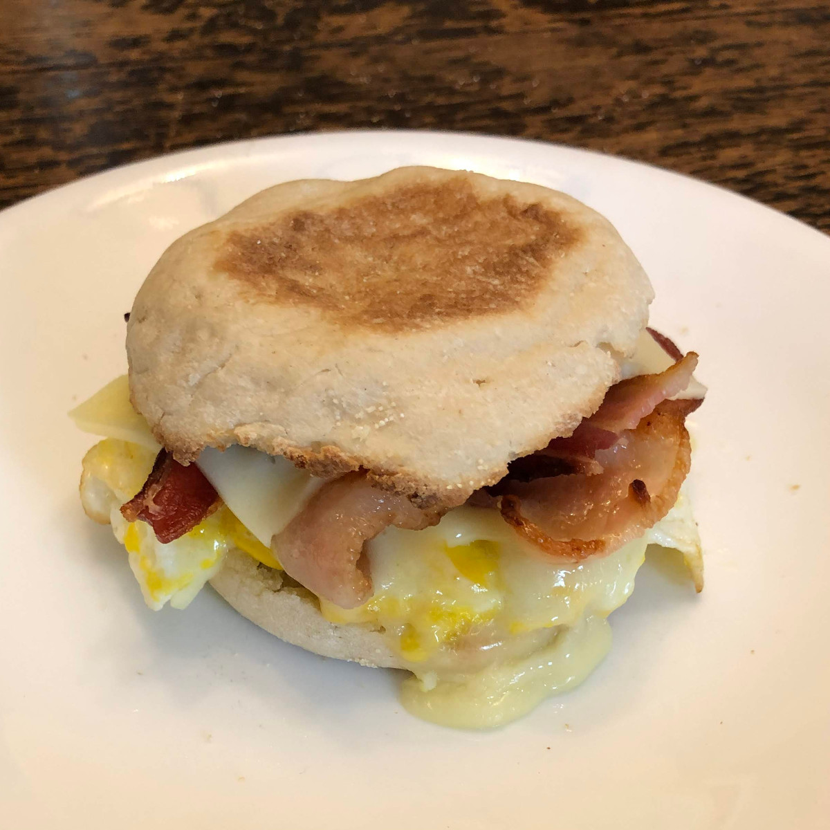 Bacon, Egg, Cheese, on English Muffins