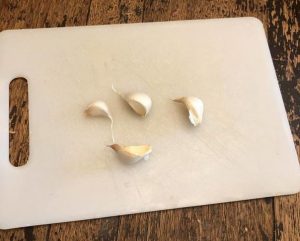 garlic on cutting board