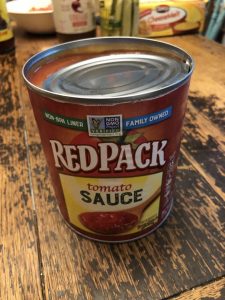 tomato sauce in a can